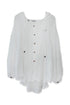 WOOD BUTTON CHILL OUT HOODIE -WHITE-